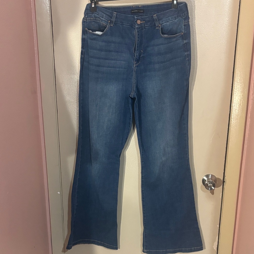 Sincerely Jules Dark Blue Flare Jeans